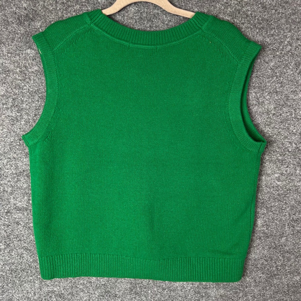 NEW Boden Sweater Vest Medium Green V-Neck 100% Wool Sleeveless Knit - Picture 2 of 7
